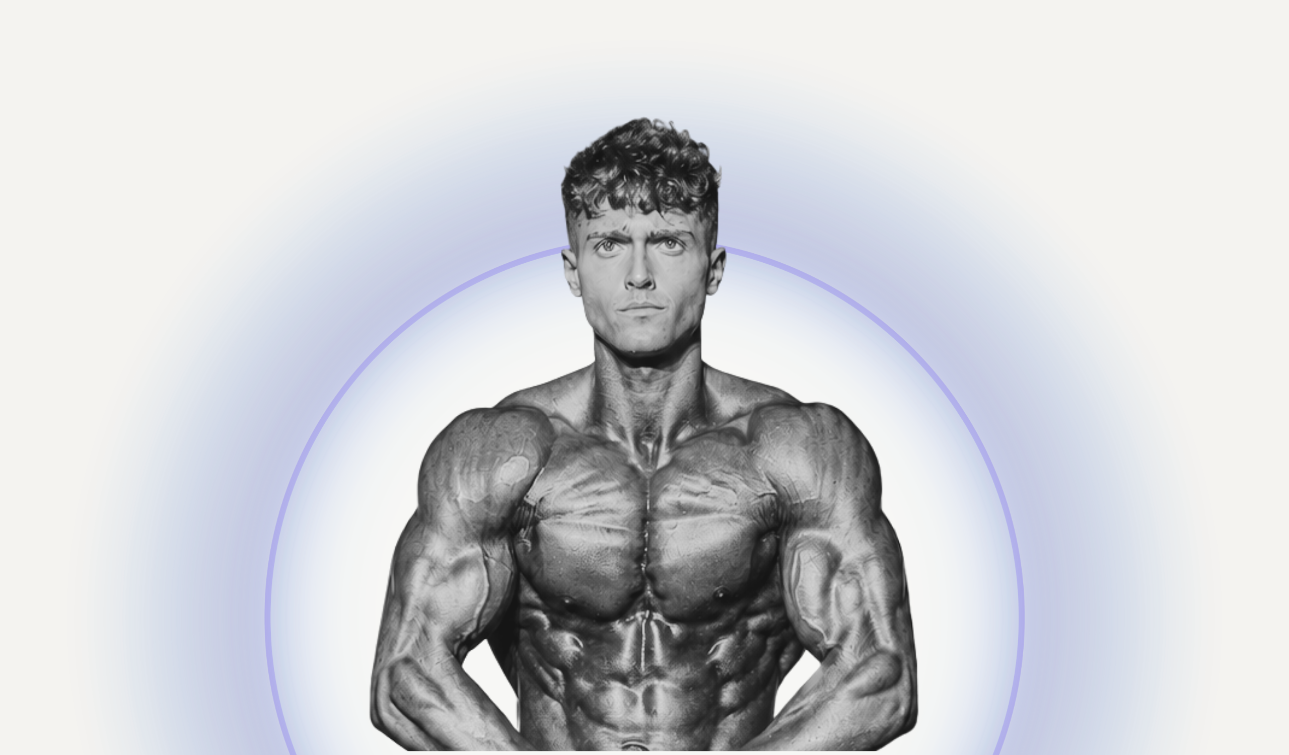 Harry Cosgrove, grayscale portrait inside a blue ring